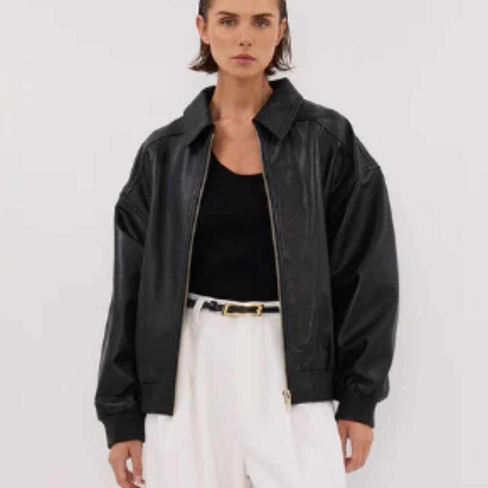 DISSH Leather Bomber Jacket